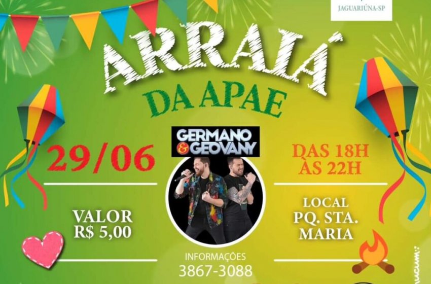 NESTE SÁBADO TEM ‘ARRAIÁ DA APAE’ NO PARQUE SANTA MARIA