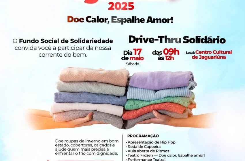 CAMPANHA DO AGASALHO TEM “DIA D” NESTE SÁBADO