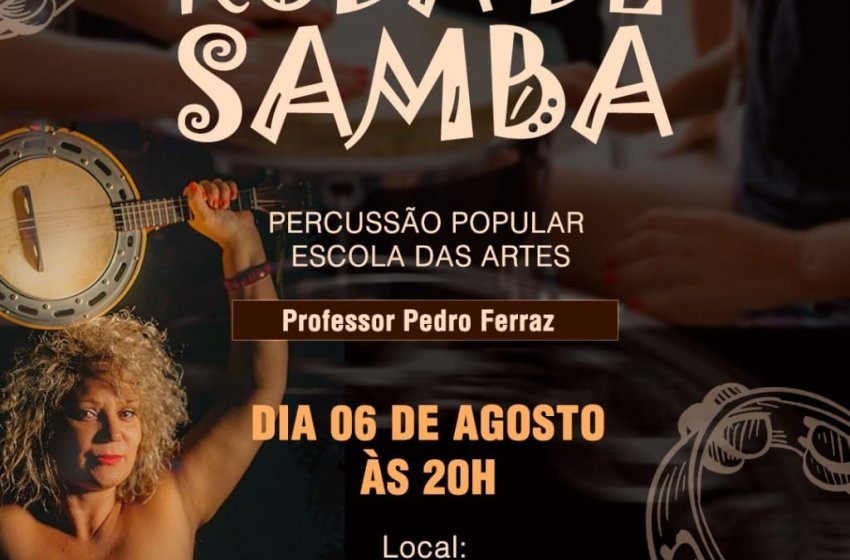AULA GRATUITA DE RODA DE SAMBA E PERCUSSÃO POPULAR AGITA O PARQUE MENEGON NESTA QUARTA