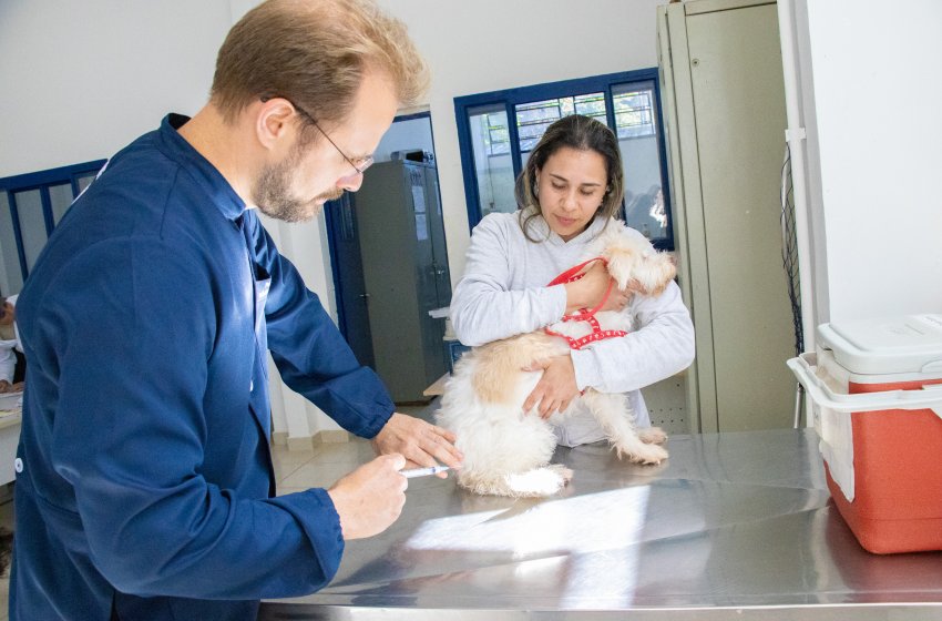 VACINAÇÃO ANTIRRÁBICA EM JAGUARIÚNA É REALIZADA NA SEDE DA UVZ 