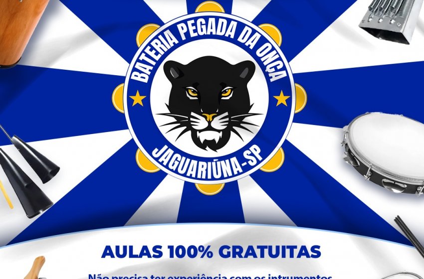 BATERIA PEGADA DA ONÇA RETOMA AS AULAS GRATUITAS