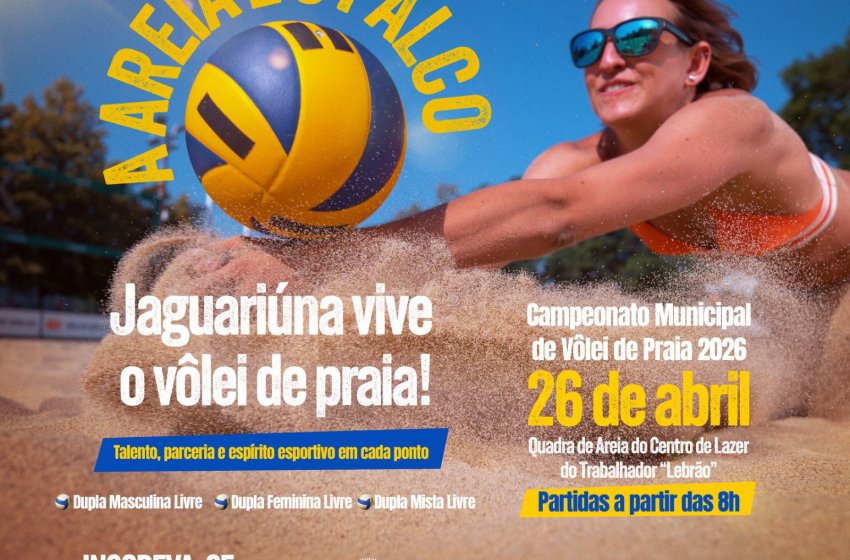 CAMPEONATO DE VÔLEI DE PRAIA PARA DUPLAS TEM INSCRIÇÕES ABERTAS ATÉ DIA 22