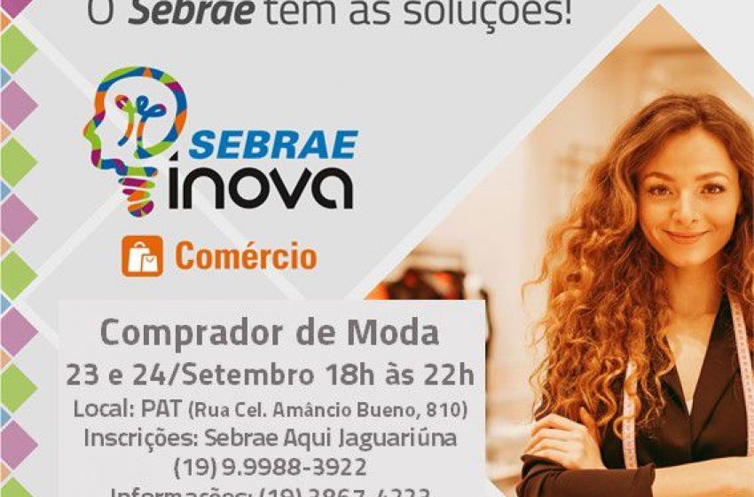 PAT OFERECE CURSO GRATUITO DE COMPRADOR DE MODA NOS DIAS 23 E 24 DE SETEMBRO 